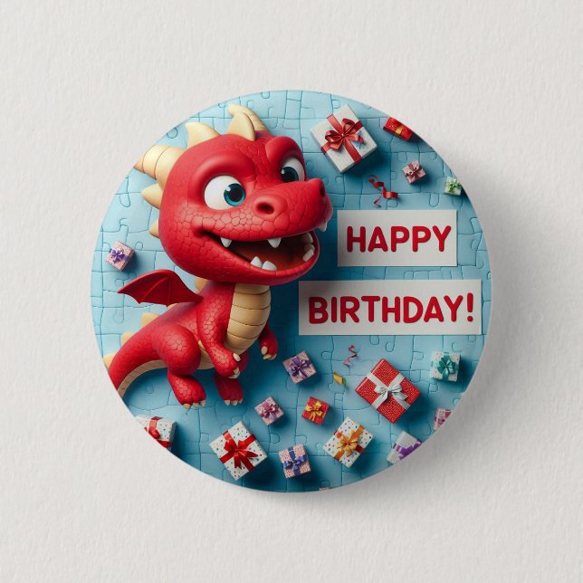 Bóton Redondo 5.08cm Kid's birthday badge (Frente)