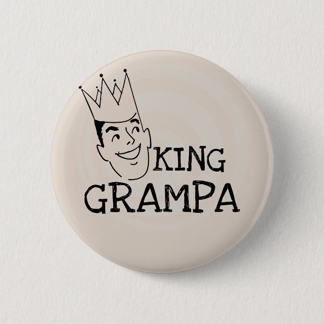 Bóton Redondo 5.08cm King Grampa T-shirts e presentes (Frente)