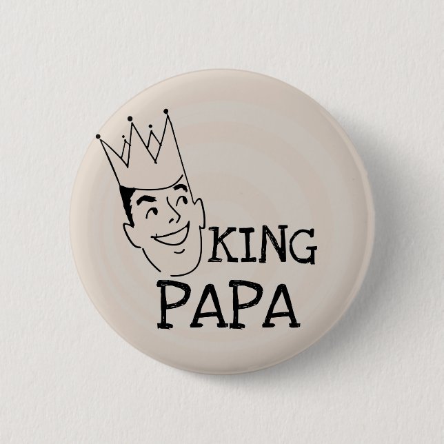 Bóton Redondo 5.08cm King Papa T-shirts e presentes (Frente)