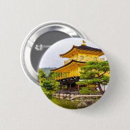 Bóton Redondo 5.08cm Kinkaku-ji, pavilhão de ouros, Quioto