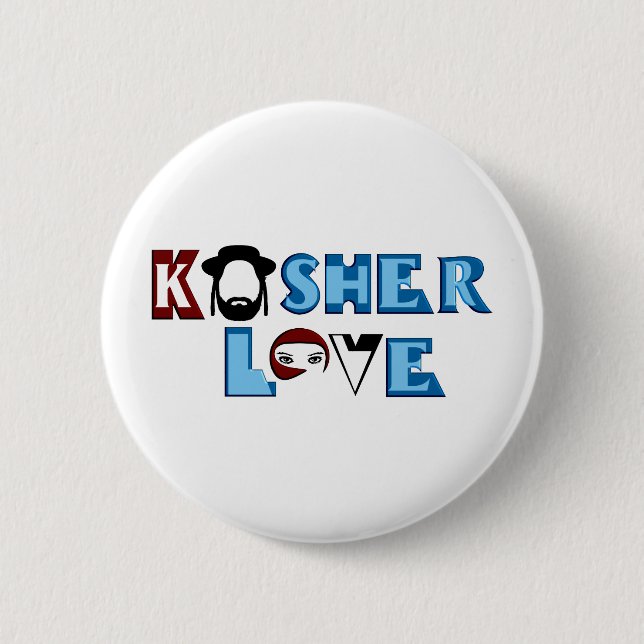 Bóton Redondo 5.08cm Kosher Love (Frente)