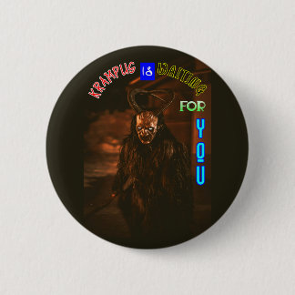 Bóton Redondo 5.08cm Krampus Está Esperando Por Você Dezembro Krampusna