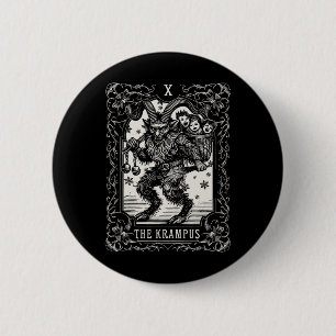 Bóton Redondo 5.08cm Krampus Tarot Card Design de Natal Mau Pa