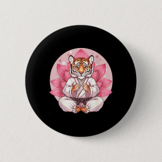 Bóton Redondo 5.08cm Kung Fu Tiger Artes Marciais Kickboxing Taekwondo