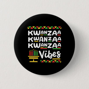Bóton Redondo 5.08cm Kwanzaa Vibes Retro Black Heritage Homens de Natal