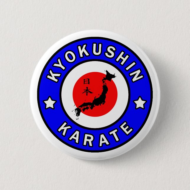 Bóton Redondo 5.08cm Kyokushin Karate (Frente)