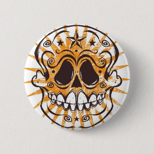 Bóton Redondo 5.08cm La Calavera 4 - Colorway alaranjado
