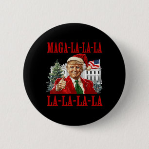 Bóton Redondo 5.08cm La La Donald Trump Potus 47 Ugly Christmas Swea