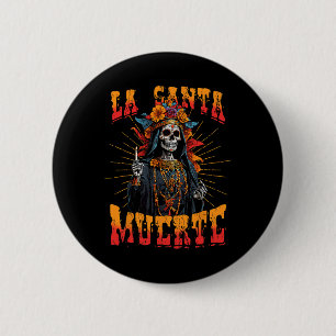 Bóton Redondo 5.08cm La Papai noel Muerte Sugar Skull La Catrina Cinco
