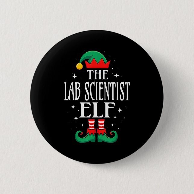 Bóton Redondo 5.08cm Lab Scientist Elf Job Title Funny Christmas Matchi (Frente)