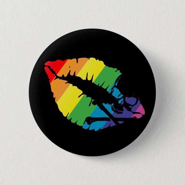 Bóton Redondo 5.08cm lábios venenosos (Frente)