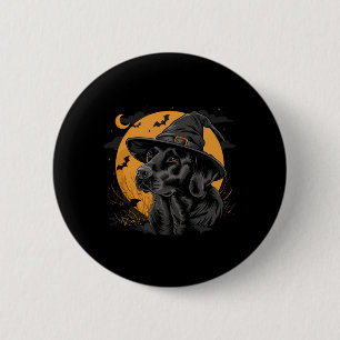 Bóton Redondo 5.08cm Labrador Halloween Engraçado Cachorro Preto Lab Mo
