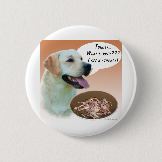 Bóton Redondo 5.08cm Labrador Retriever (amarelo) Turquia (Frente)