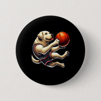 Bóton Redondo 5.08cm Labrador Retriever Atirando Basquete