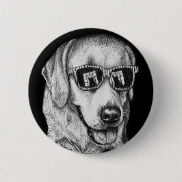 Bóton Redondo 5.08cm Labrador retriever nas máscaras com reflexão do