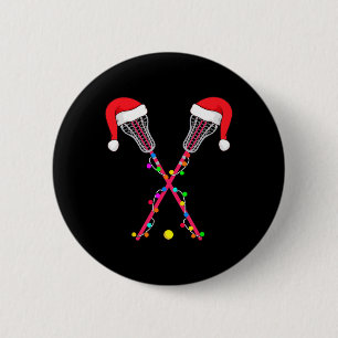 Bóton Redondo 5.08cm Lacrosse Santa Hat Natal Luz Esportes Engraçados X