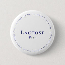 Bóton Redondo 5.08cm Lactose-Free Request Badge, White - Navy