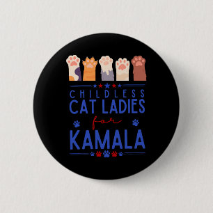 Bóton Redondo 5.08cm Lady Gato Sem Fios Para Kamala Harris Tim Waltz 20