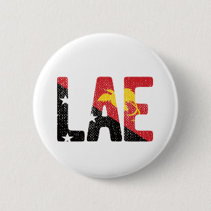 Bóton Redondo 5.08cm Lae com Bandeira Papua-Nova Guiné