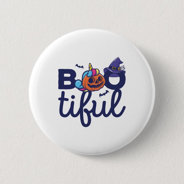 Bóton Redondo 5.08cm Lanterna Bootiful Halloween Engraçado Unicorn Pump (Frente)