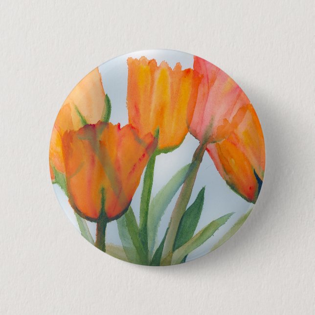 Bóton Redondo 5.08cm Laranja Citrus Tulips (Frente)