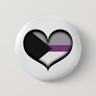 Bóton Redondo 5.08cm Large Vector Heart in Demisexual Pride Flag Colors