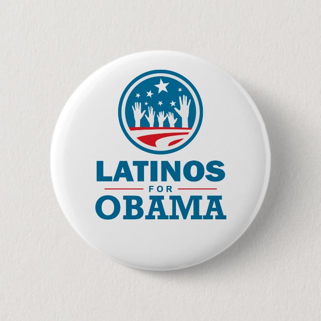 Bóton Redondo 5.08cm Latinos para Obama (Frente)
