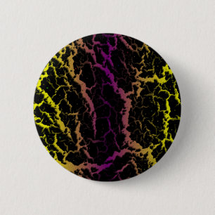 Bóton Redondo 5.08cm Lava de Espaço Rachada - Amarelo/Roxo