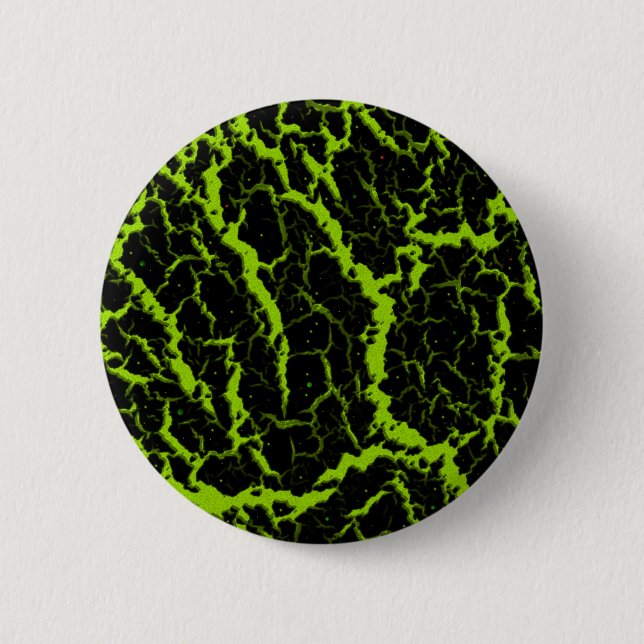 Bóton Redondo 5.08cm Lava de espaço rachada - Limão (Frente)