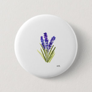 Bóton Redondo 5.08cm Lavanda flores roxas herbáceas cor do jardim