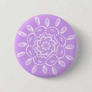 Bóton Redondo 5.08cm Lavanda Mandala