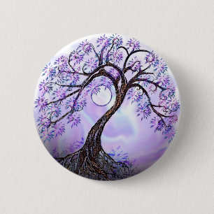 Bóton Redondo 5.08cm Lavendar Árvore da Vida