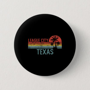 Bóton Redondo 5.08cm League City Texas Engraçado Usa Viagem Cidade Casa