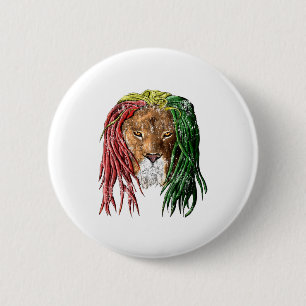 Bóton Redondo 5.08cm Leão da reggae de Rasta do vintage