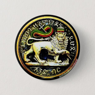 Bóton Redondo 5.08cm leão etíope redondo do ¼ 2" do crachá da moeda de