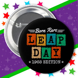 Bóton Redondo 5.08cm Leap Year 1968 Nascer Rare 1968 Leap Day Aniversár