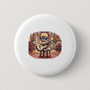 Bóton Redondo 5.08cm Legal Chihuahua toca guitarra clássica