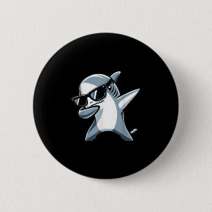 Bóton Redondo 5.08cm Legal Dabbing Shark Sungles Crianças Adolescentes
