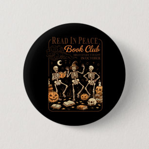Bóton Redondo 5.08cm Leia No Peace Book Club Spooky Readers Halloween O