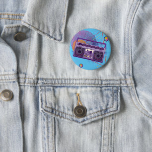 Bóton Redondo 5.08cm Leitor de cassetes de rádio portátil Funky dos a