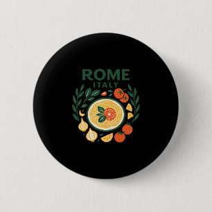 Bóton Redondo 5.08cm Lembrança de Roma Itália Massa Italiana E Desenho