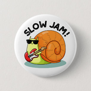 Bóton Redondo 5.08cm Lento Jam Funny Music Snail Pun