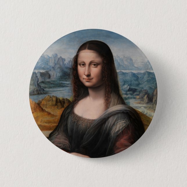 Bóton Redondo 5.08cm Leonardo da Vinci | Mona Lisa (Frente)