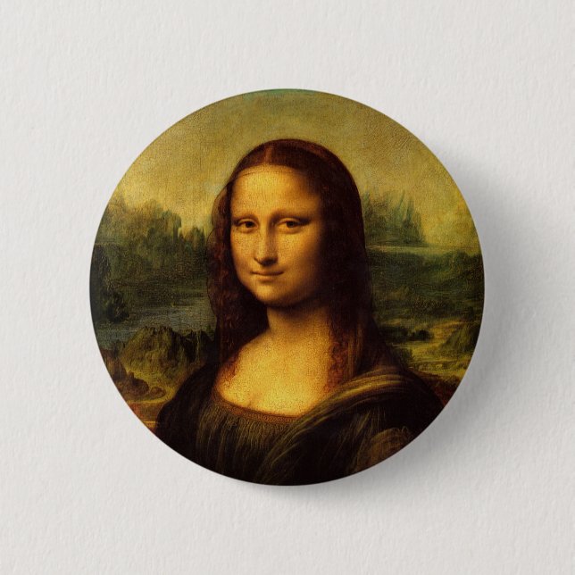 Bóton Redondo 5.08cm Leonardo Da Vinci - Mona Lisa (Frente)
