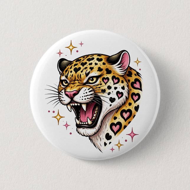 Bóton Redondo 5.08cm Leopardo (Frente)