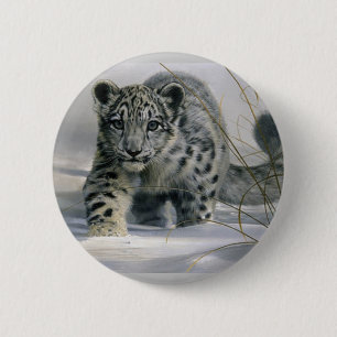 Bóton Redondo 5.08cm Leopardo de neve