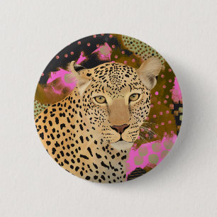 Bóton Redondo 5.08cm Leopardo Mesmerizado