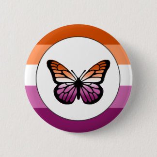 Bóton Redondo 5.08cm Lesbian Pride Butterfly Pin