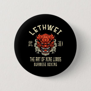 Bóton Redondo 5.08cm Lethwei Artes Marciais Arte De 9 Membros
