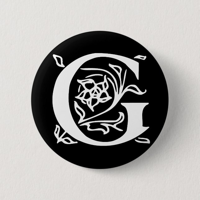 Bóton Redondo 5.08cm Letra extravagante G (Frente)